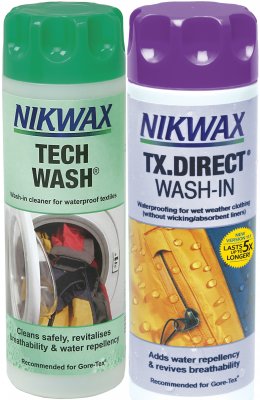Nikwax Tech Wash och TX.Direct för tvätt och impregnering